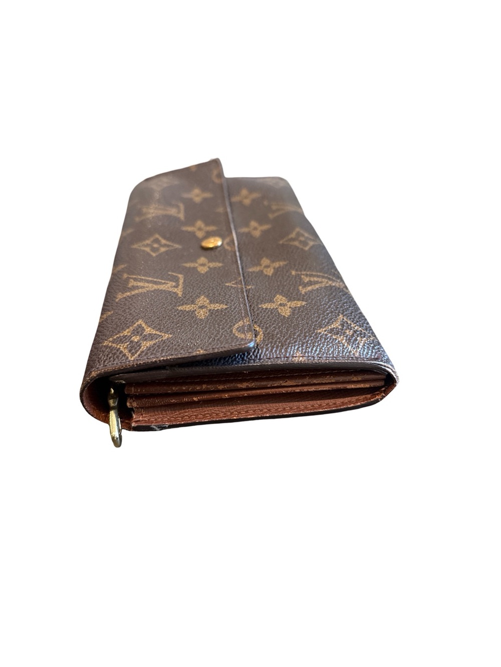 Louis Vuitton Brown Monogram Continental Wallet with Gold Snap - Picture 10 of 15